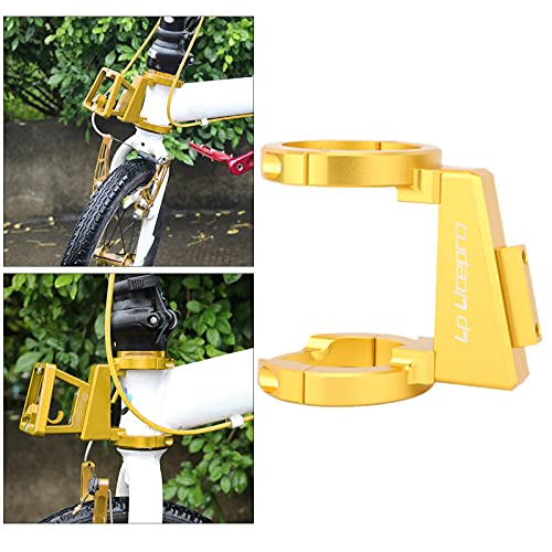 F Fityle Bastidores de cesta de bicicleta plegables para bicicleta, soporte frontal para bicicleta, para Dahon, bolsa de transporte para bicicleta S, soporte - dorado