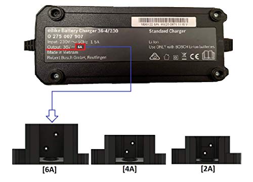 F3D Soporte de pared compatible con Bosch ebike batería 300/400/500 y cargador 2A/4A o 6A (cargador de 6A)