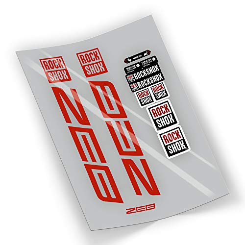 FA221 Pegatinas Horquilla Rock Shox Zeb 2021 ADESIVO AUTOCOLLANT AUFKLEBER Stickers (Rojo)