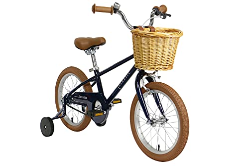 FabricBike Kids - Bicicleta con Pedales para niño y niña, Ruedines de Entrenamiento Desmontables, Frenos, Ruedas 12 y 16 Pulgadas, 4 Colores (Classic Navy, 16": 3-7 Años (Estatura 96cm - 120cm))