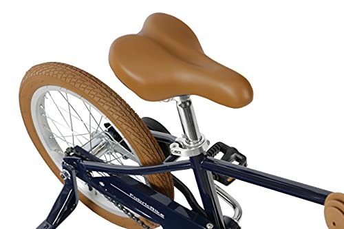 FabricBike Kids - Bicicleta con Pedales para niño y niña, Ruedines de Entrenamiento Desmontables, Frenos, Ruedas 12 y 16 Pulgadas, 4 Colores (Classic Navy, 16": 3-7 Años (Estatura 96cm - 120cm))