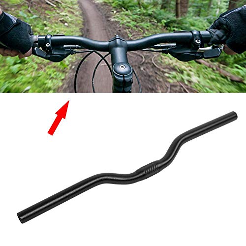 Fafeims Barra elevadora de Bicicleta Barra Plana de aleación de Aluminio 25.4 mm * 520 mm Manillar Largo para Bicicleta de montaña de Carretera(Negro)