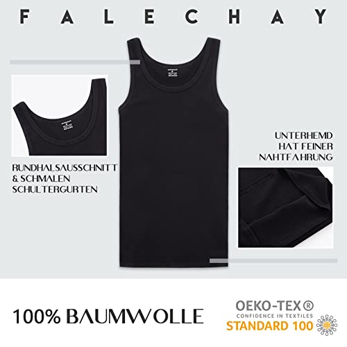 Falechay Camiseta Tirantes para Hombre Pack de 5 de Algodón 100% Camisetas Interiores Deporte más Colores Negro Blanco Gris Azul Marino Olive XL