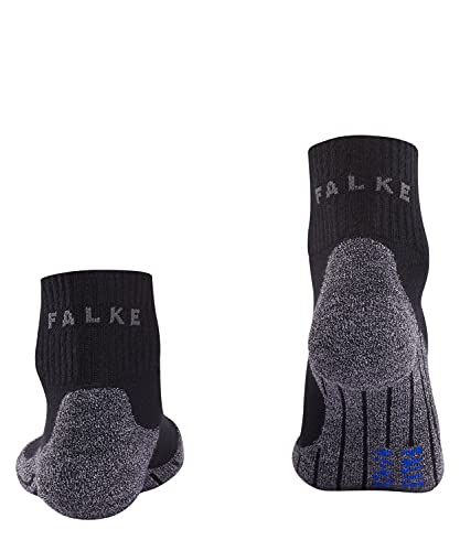 Falke Wandersocke TK2 Short Cool Calcetines para Senderismo, Mujer, Negro, Gris, 37-38