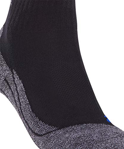 Falke Wandersocke TK2 Short Cool Calcetines para Senderismo, Mujer, Negro, Gris, 37-38