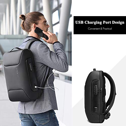 FANDARE Antirrobo Mochila Bolsas Escolares con Puerto USB Impermeable Mochila para Portátil de hasta 15.6 Multiusos Mochilas Hombres/Mujeres Escolares para Negocio Trabajo Viaje Estudios Diario Gris