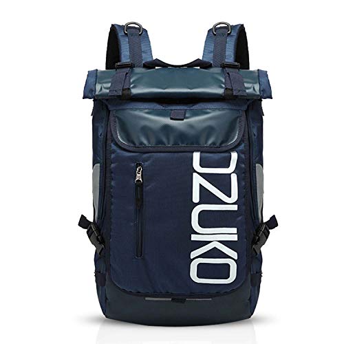FANDARE Mochila de Viaje 15.6 Pulgada Ordenador Portátil Backpack Camping Mochila de Montañismo Hombre Mujer Impermeable Poliéster Azul