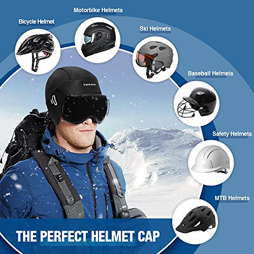 Faneam Gorros de Deporte Invierno Mujer Térmico Gorras de Ciclismo Hombre Transpirable a Prueba de Viento Gorro Ciclismo Deportivo Cálidos Forro de Casco Gorra para Correr Moto Esquí (Negro-Hombre)