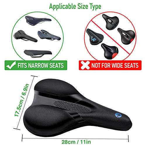 Faneam Grande Funda Sillin Bicicleta Gel Comodo Sillín Cubre Bicicleta Asiento Transpirable Cubre Sillín Gel Bicicleta Fundas para Sillin Bici Montaña, con Funda Impermeable (28cm X 17.5cm)