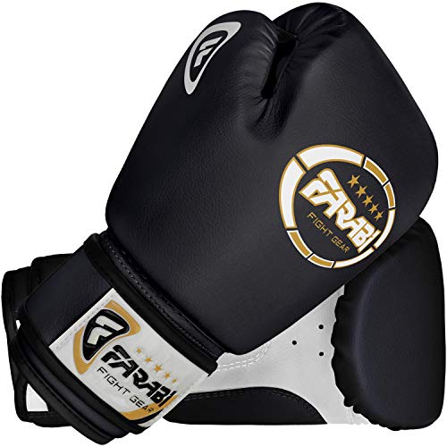 Farabi Sports - 4 OZ Guantes de Boxeo para niños Age años 3-8 año , Color Negro