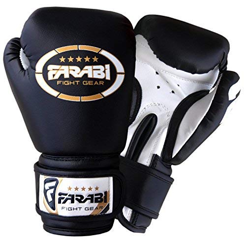 Farabi Sports - 4 OZ Guantes de Boxeo para niños Age años 3-8 año , Color Negro