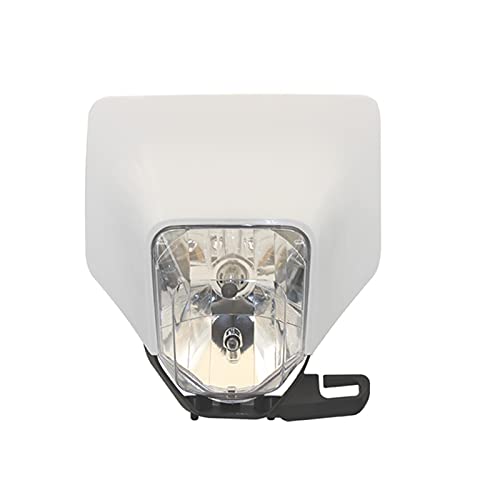 Faro De Motocicleta PowerMotor Motorcycle Blanco Supermoto Faro Lámpara Faro Luz De Cabeza Luz Uso Apto Para Husqvarna Fe TE 2018 17 MX Dirt Bike Enduro Faro Principal De Motocicleta (Color : White)