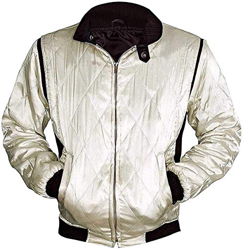 Fashion_First Movie Drive Scorpion Ryan Gosling - Chaqueta de satén bordada para hombre, blanco, S