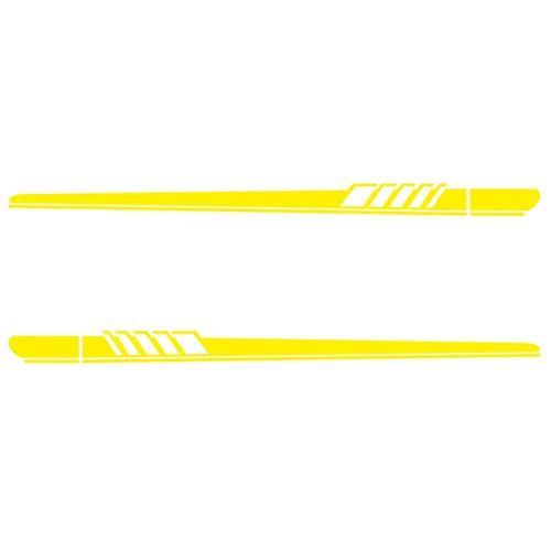 FAVOMOTO Auto Cuerpo Puerta Lado Stripte Gráfico Etiqueta Etiqueta de Vinilo Calcomanías Deportes Racing Raya Capucha Automotráal Calcomanías Decoración Amarillo 88. 42 X 4. 52In
