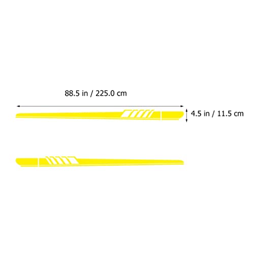 FAVOMOTO Auto Cuerpo Puerta Lado Stripte Gráfico Etiqueta Etiqueta de Vinilo Calcomanías Deportes Racing Raya Capucha Automotráal Calcomanías Decoración Amarillo 88. 42 X 4. 52In