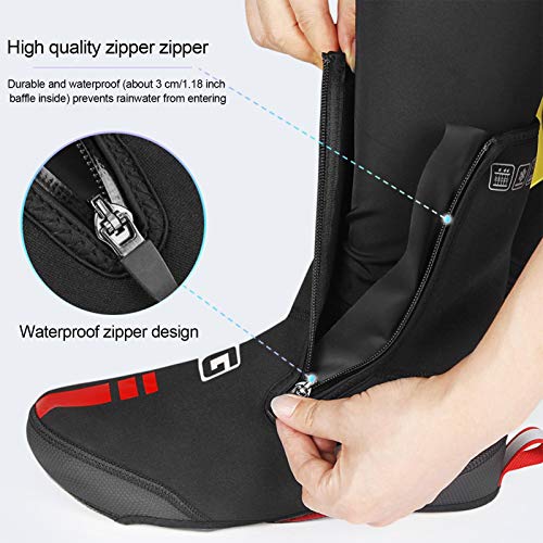 favourall Unisex Cubrezapatos De Ciclismo Invierno Cálido Fundas para Zapatos Impermeable A Prueba De Viento Cubrezapatillas Ciclismo con Fleece Adentro Y Diseño Reflectante Botín Térmico De Ciclismo