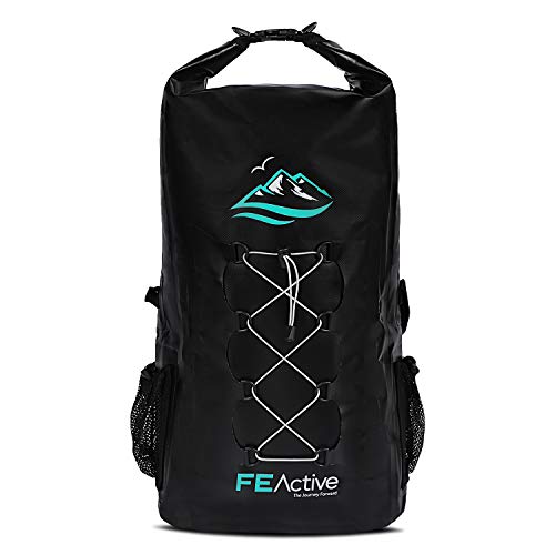 FE Active Mochila Impermeable Dry Bag - 30L Eco para Hombres y Mujeres para Pesca, Viajes, Playa, Kits de Supervivencia. Bolsillos para Cámaras de Foto, Accesorios de Pesca I Diseñada en California