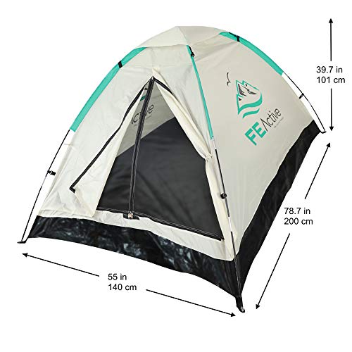 FE Active - Tienda de Campaña Individual o de 2 Personas, Entrada Apantallada, Fácil Montaje, Compacta, Ligera Ideal para Acampada, Senderismo, Excursionismo, Camping | Diseñada en California, EE. UU.