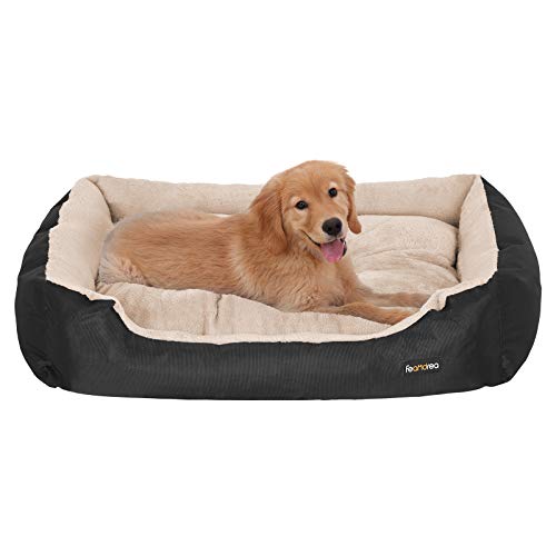 FEANDREA Cama para Perro, Cojín Reversible, 80 x 65 x 20 cm, Negro PGW04BGV1