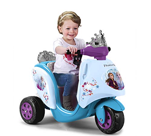 Feber Scooty - Moto Scooter de batería Frozen 2, Para niños y niñas desde los 12 meses a los 4 años, 6V (Famosa 800012446)