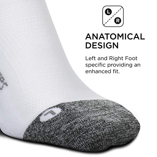 Feetures - Elite Light Cushion - No Show Tab - Calcetines deportivos para correr para hombres y mujeres - Blanco - Talla Grande