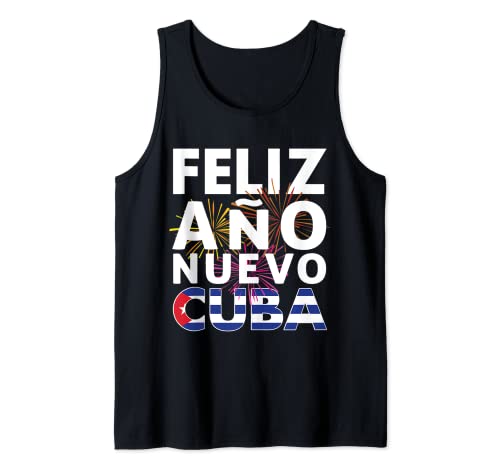 Feliz Año Nuevo Cuba 2022 con Bandera de Cuba Camiseta sin Mangas