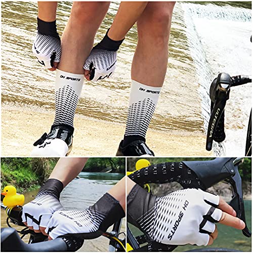 FENRIR Antideslizante Guantes de Ciclismo Verano Medio Dedo Guantes de Bicicleta Montaña para Hombre Mujer, Transpirable Guantes Cortos MTB Guantes de Ciclismo sin Dedos