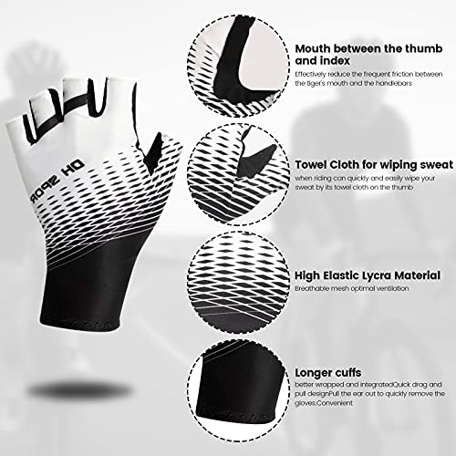 FENRIR Antideslizante Guantes de Ciclismo Verano Medio Dedo Guantes de Bicicleta Montaña para Hombre Mujer, Transpirable Guantes Cortos MTB Guantes de Ciclismo sin Dedos