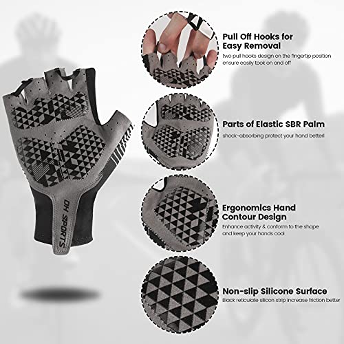 FENRIR Antideslizante Guantes de Ciclismo Verano Medio Dedo Guantes de Bicicleta Montaña para Hombre Mujer, Transpirable Guantes Cortos MTB Guantes de Ciclismo sin Dedos