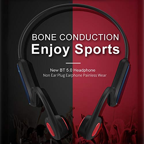Fesjoy A9 Bone Conduction Headphones Inalámbricos BT 5.0 Auriculares Deportivos Auriculares Compatible con Exterior IP56 Impermeable Manos Libres con Micrófono
