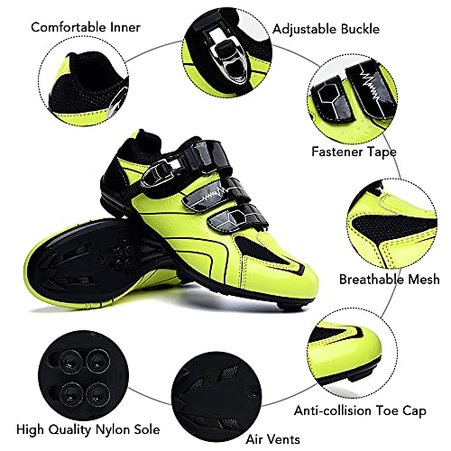 Festnight Zapatillas de Ciclismo para Bicicleta MTB de Carretera para Hombre Zapatillas de Giro Zapatillas con Pedal de Bloqueo Zapatillas de Bicicleta ultraligeras y cómodas con Bloqueo automático