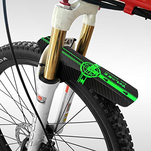 FETESNICE MTB Guardabarros, Guardabarros Bicicletas,Delantero y Trasero Mudguard Adapta a 26", 27.5", 29" Guardias de Barro Bicicleta de montaña (Verde)