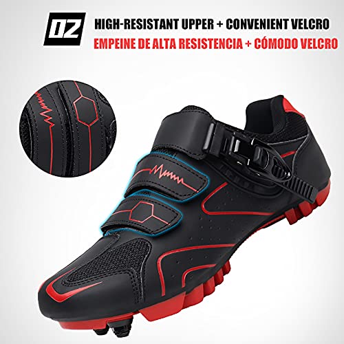 FGFDS Zapatillas De Ciclismo para Hombre Y Mujer, Correa De Hebilla Precisa Zapatillas Bicicleta Montaña Y Carretera Zapatillas Zapatillas Bicicleta MTB Compatibles con Peloton SPD/SPD-SL & Look