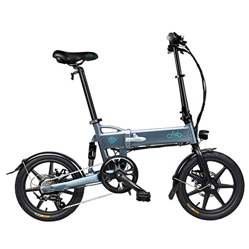 FIIDO D2S - Bicicleta eléctrica de exterior plegable de 16 pulgadas, con cambio eléctrico plegable, recargable - gris