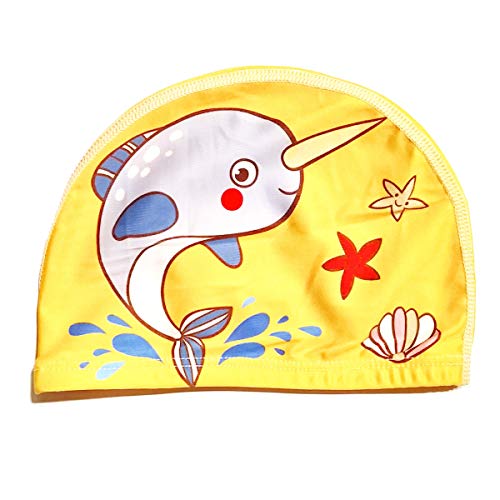 Filo Fuchs Juego de 2 Gorros de baño para niños (Edad: 3 – 10 años) – Dino y Ballena – 100% Nailon y 0% Ziepen