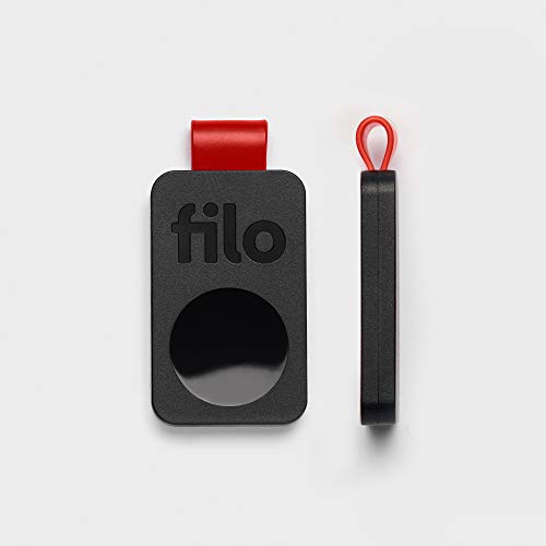 FiloTag 2021 Buscador de Llaves - Localizador de Llaves, Cartera, teléfono, Equipaje. Alarma Anti-pérdida. Batería Reemplazable. App en español Compatible con iOS y Android. 1 Piezo Color Negro