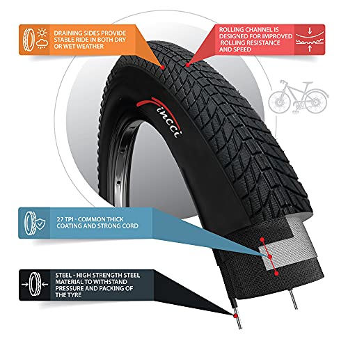 Fincci 20 x 1,75 Pulgadas 47-406 Cubierta para BMX o Niños Bici Bicicleta