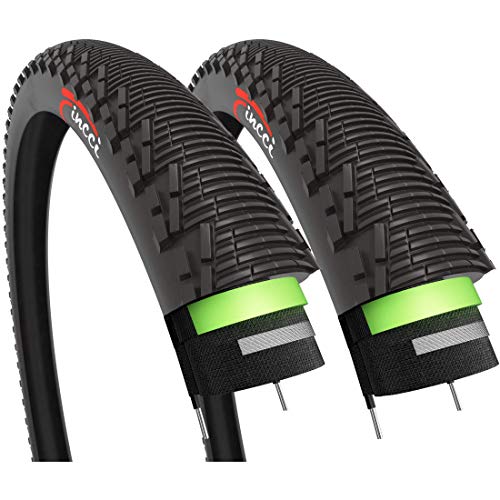 Fincci Par 26 x 1,95 Pulgadas 53-559 Cubiertas con 3mm Anti Pinchazo 60TPI para MTB Montaña Ciclo Carretera Hibrida Bici Bicicleta (Paquete de 2)