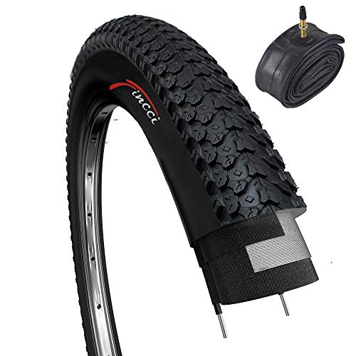 Fincci Set 26 x 2,125 Pulgadas 57-559 Plegable Cubierta con Cámara de Aire Presta Válvula Interior para MTB Montaña Hibrida Bici Bicicleta