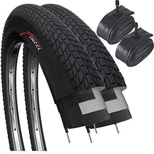 Fincci Set Par 20 x 1,75 Pulgadas 47-406 Cubiertas con Cámaras de Aire Schrader Válvula Interior para BMX o Niños Bici Bicicleta (Paquete de 2)