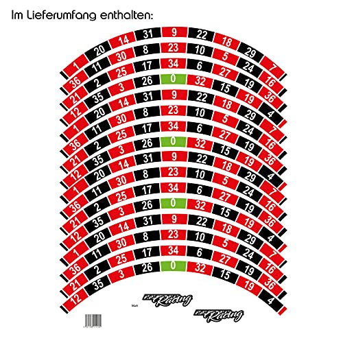 Finest Folia Juego de 16 pegatinas para llantas de bicicleta diferentes diseños completo para 27 a 29 pulgadas para bicicleta de carretera mountain bike (n.º 6 ruleta, brillante)