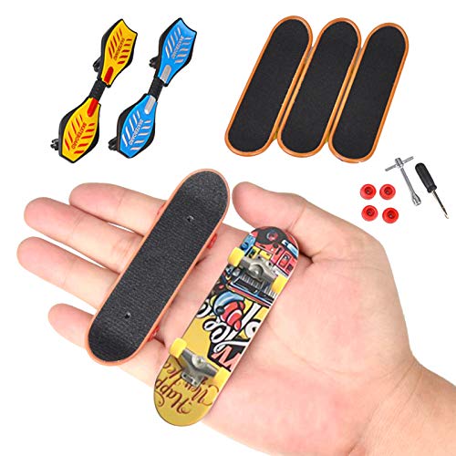 Fingertoys Kit de skate Park, mini dedo monopatín, monopatín de dedo y múltiples escenas, juego de rampas con 9 piezas reemplazables accesorios regalos fiesta regalos para niños