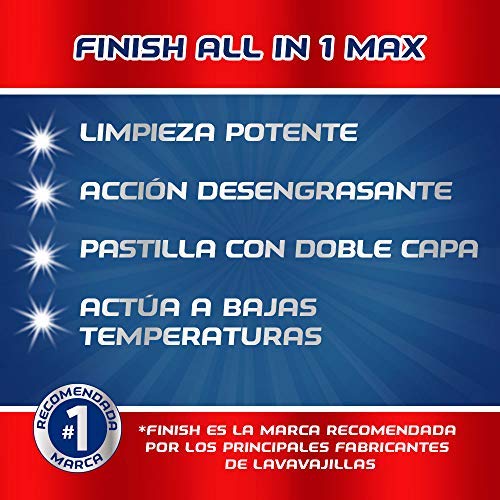 Finish Powerball All in 1 Max - Pastillas para el lavavajillas todo en 1 - formato 110 unidades