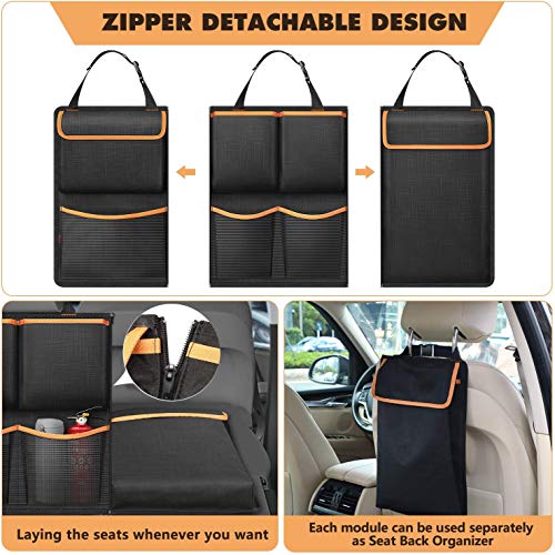 FINTIE Organizador Maletero Coche, 3 in 1 Plegable Bolsa de Almacenamiento de Coche con Cremallera, Multi-Bolsillos Gran Capacidad Organizador del Respaldo Asiento, para SUVs, Vehículos