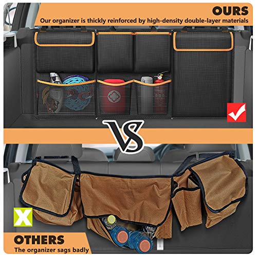 FINTIE Organizador Maletero Coche, 3 in 1 Plegable Bolsa de Almacenamiento de Coche con Cremallera, Multi-Bolsillos Gran Capacidad Organizador del Respaldo Asiento, para SUVs, Vehículos