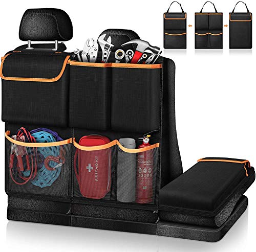 FINTIE Organizador Maletero Coche, 3 in 1 Plegable Bolsa de Almacenamiento de Coche con Cremallera, Multi-Bolsillos Gran Capacidad Organizador del Respaldo Asiento, para SUVs, Vehículos