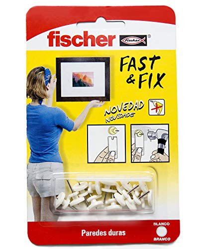 fischer - Cuelga fácil fija cuadros para colgar cuadros sin agujeros, 12 uds
