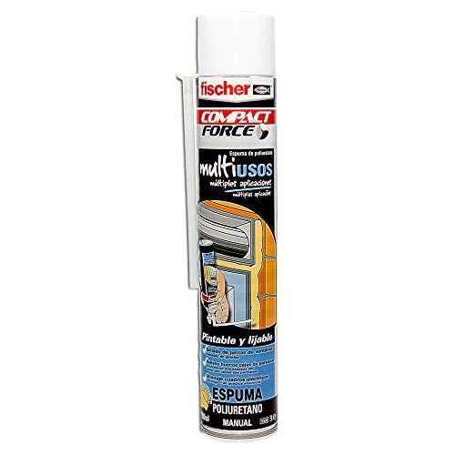 fischer - Espuma poliuretano en spray, sellado y aislamiento de paredes, Bote 700 ml Amarillo