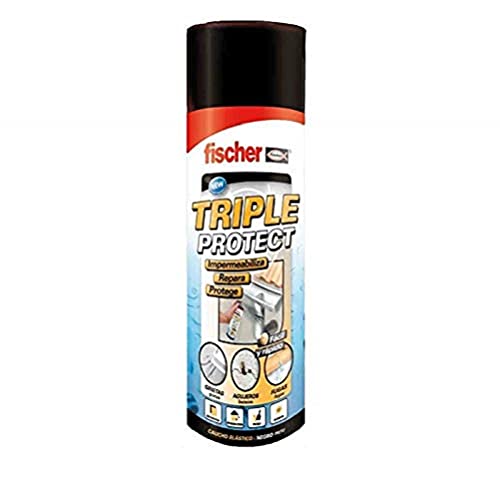 fischer - Silicona líquida en spray (bote 500ml), Negro para sellar e impermeabilizar fugas de agua, grietas