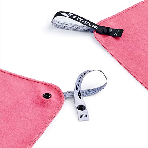 Fit-Flip Toalla Microfibra – en 11 Colores, 8 tamaños – Ultraligera y compacta – Toalla Secado rapido – Toalla Playa Microfibra y Toalla Deporte Gimnasio (30x50cm Rosa - sin Bolsa)